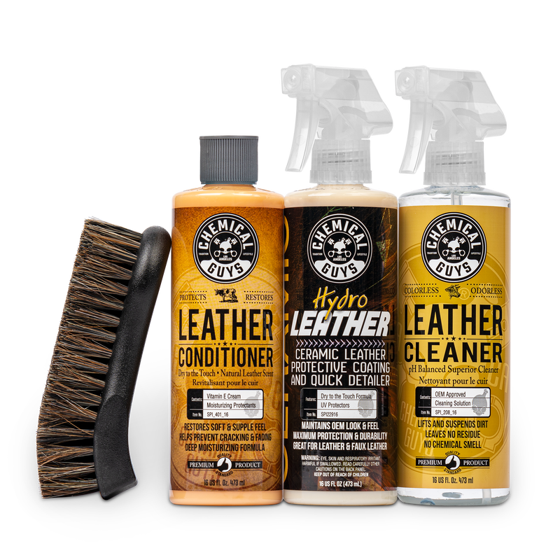 Cermaic Leather Cleaning and Conditioning Kit - With Horse Hair Brush!