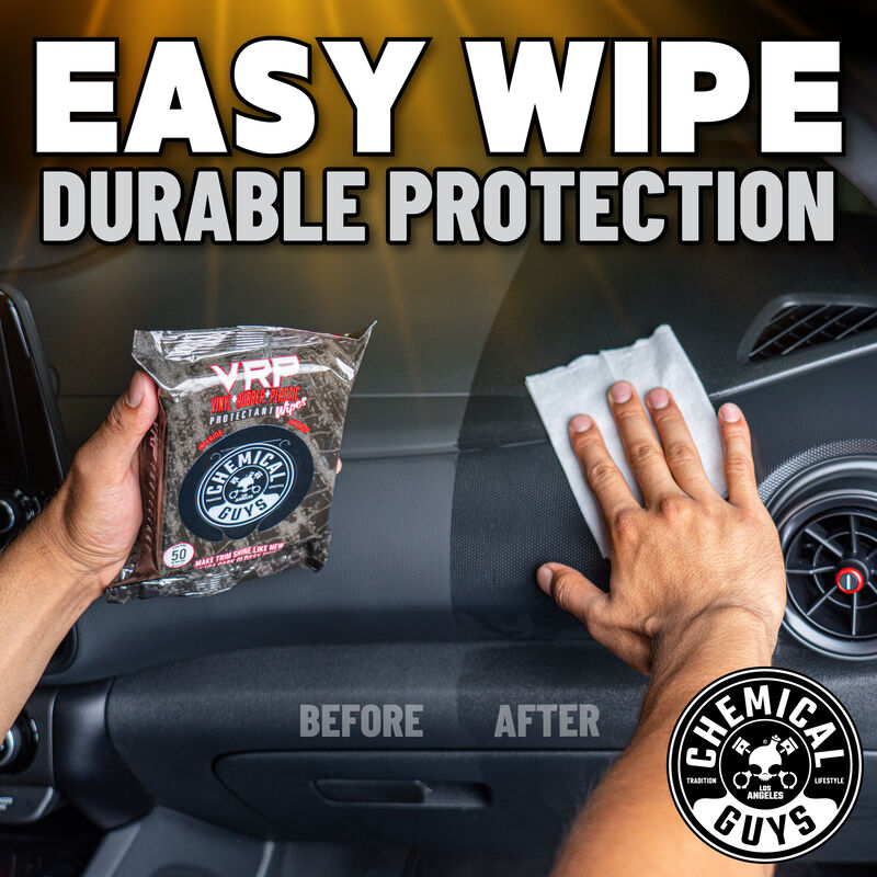 VRP Protectant Car Wipes for Vinyl, rubber and plastic (50 wipes)