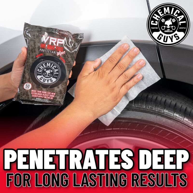 VRP Protectant Car Wipes for Vinyl, rubber and plastic (50 wipes)