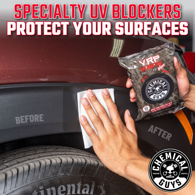 VRP Protectant Car Wipes for Vinyl, rubber and plastic (50 wipes)