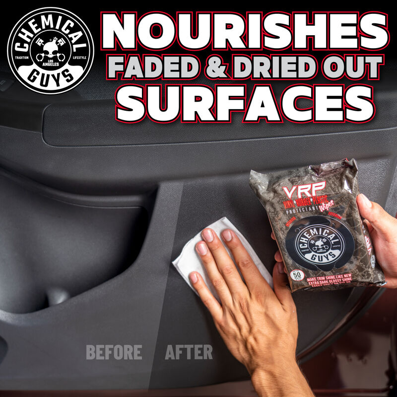 VRP Protectant Car Wipes for Vinyl, rubber and plastic (50 wipes)