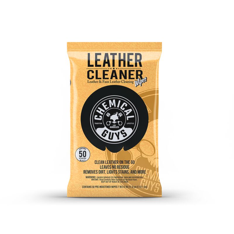 Leather Cleaner Car Cleaning Wipes for Leather, Vinyl, and Faux Leather (50 Wipes)