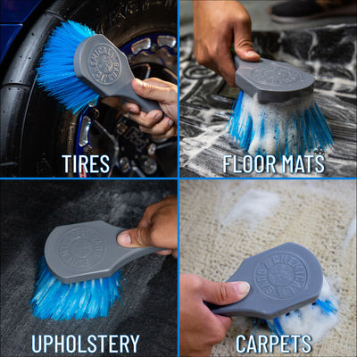 NEW Blue Stiffy Brush for Tires & Carpets