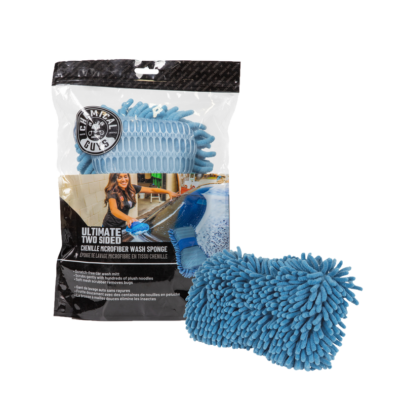 Ultimate Two Sided Chenille Microfiber Wash Sponge, Blue