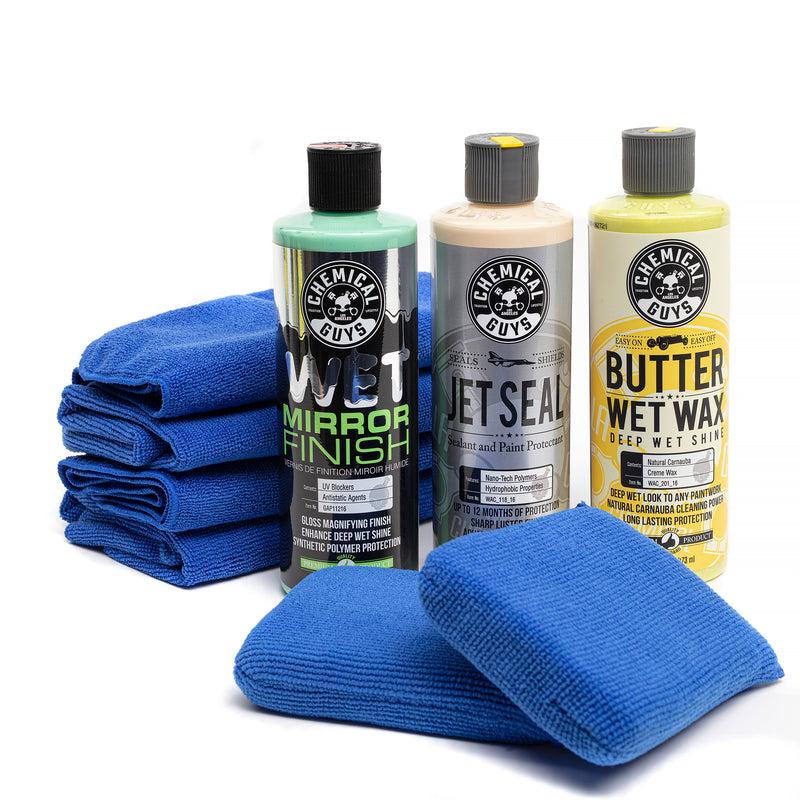 CHEMICAL GUYS BUTTER WET WAX KIT - CARNAUBA WAX - ENHANCED DEEP WET LOOK  SHINE